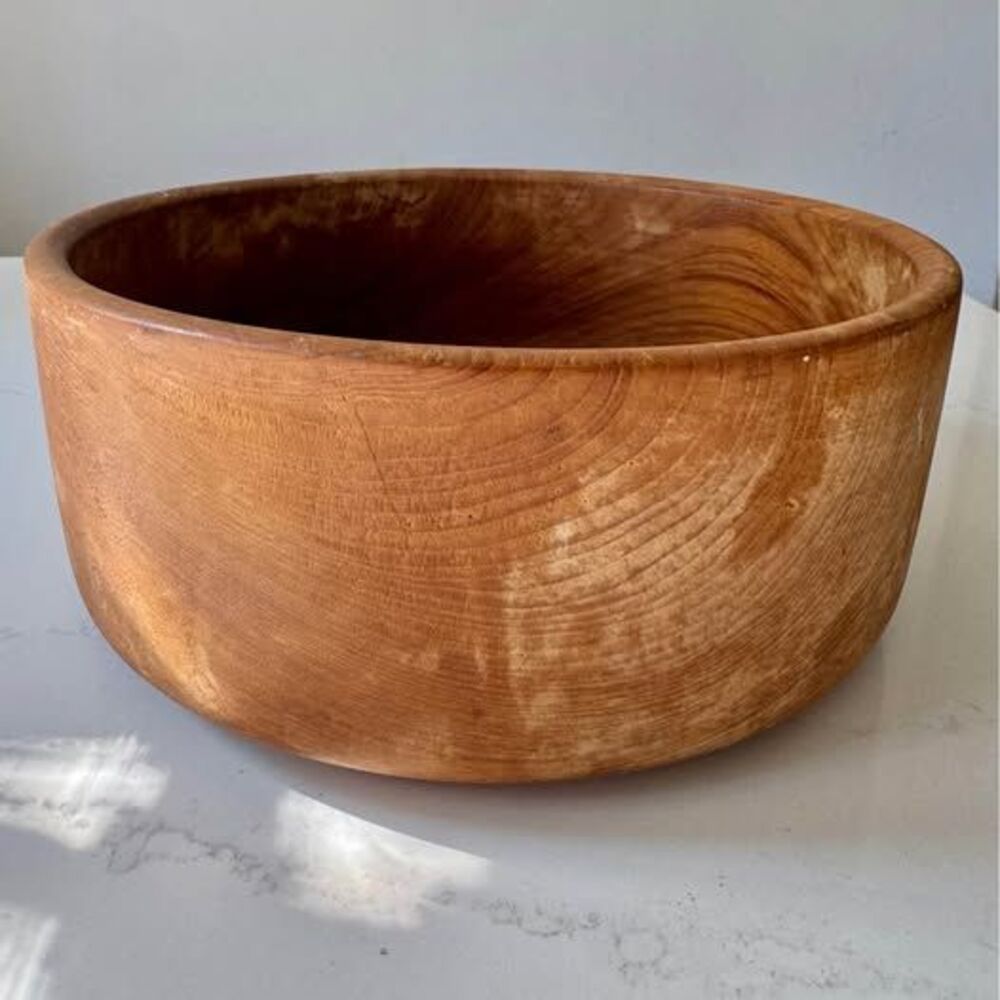 Vintage Mid Century Modern Solid Teak Wood Salad Bowl